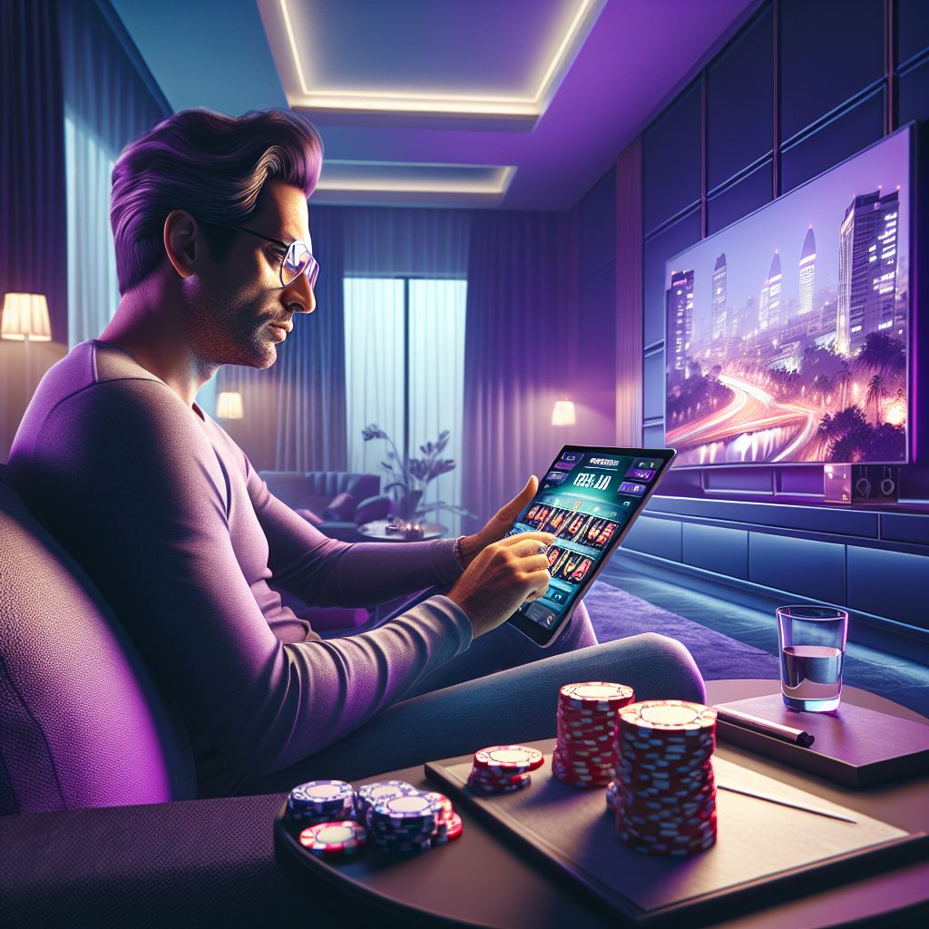 Focused player in Bangladesh checking live gaming options on BDTJL