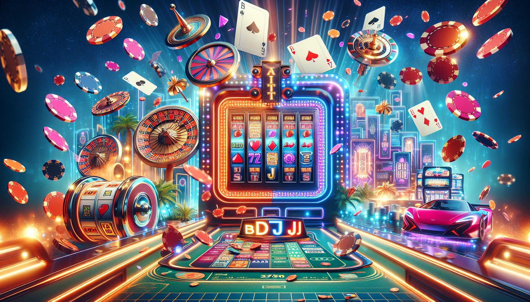 BDTJL casino lobby display showing live tables and featured game promotions